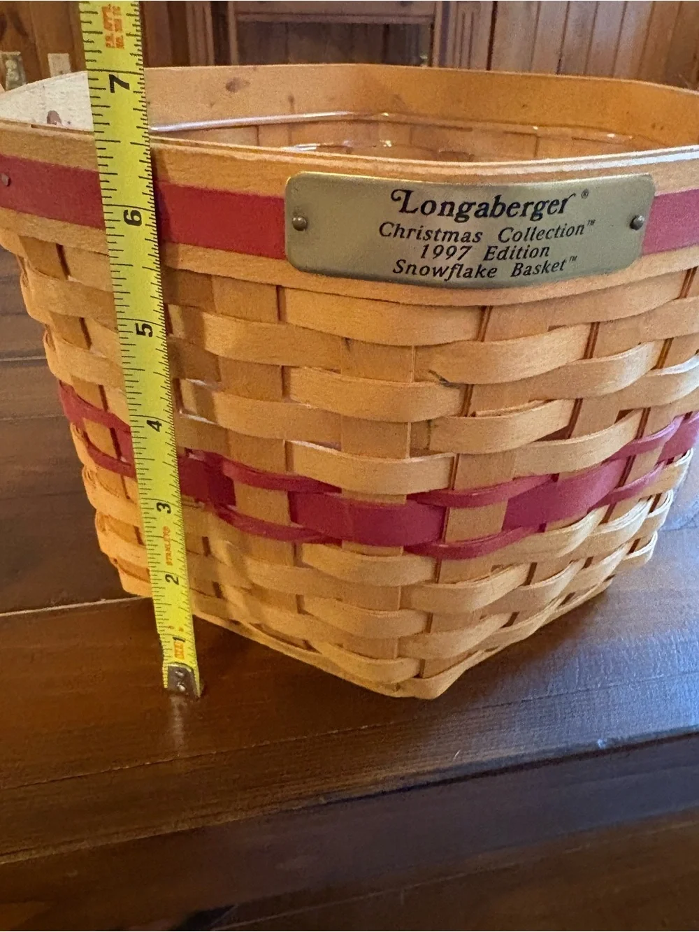 Longaberger Christmas Collection 1997 Edition Snowflake Basket Woven Basket
